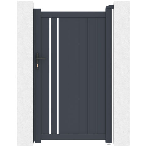 Casanoov – Portillon aluminium 1m GIONA 100x180cm gris anthracite – Résistant à la corrosion – Installation rapide avec accessoires inclus