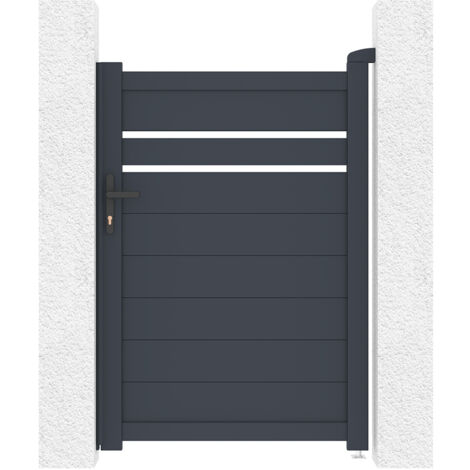 Casanoov – Portillon aluminium 1m – Hauteur 140cm – Largeur 100cm – Gris anthracite RAL 7016 – Protection anti-corrosion – Installation simplifiée