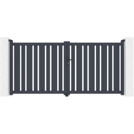 Portail aluminium battant 3m VEYMONT 300x140cm gris