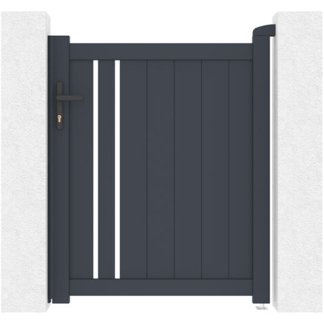 Casanoov – Portillon aluminium 1m GIONA 100x120cm gris – Résistant à la corrosion – Installation simplifiée – Design moderne et élégant