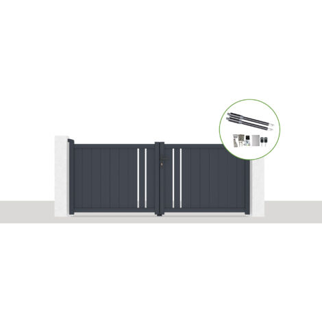 Pack portail battant électrique 300x120cm GIONA + Motorisation RANGER B150