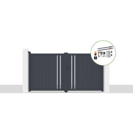 Pack portail battant électrique 300x160cm GIONA + Motorisation TANKER B250 (1/5)