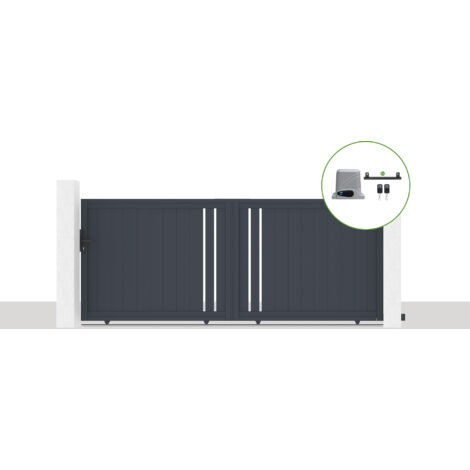 Pack portail coulissant électrique 350x140cm GIONA + Motorisation RANGER C300