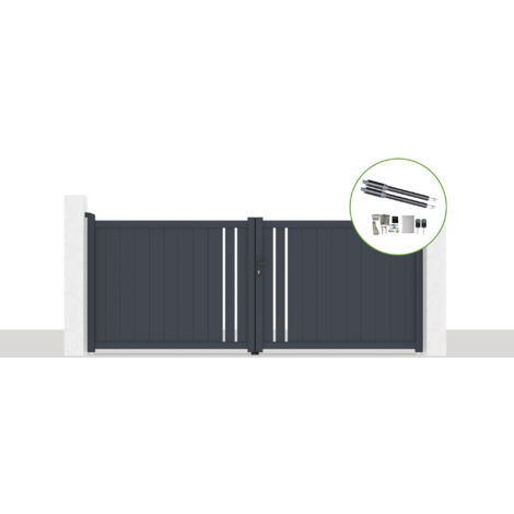 Pack portail battant électrique 350x140cm GIONA + Motorisation RANGER B150