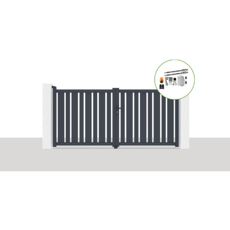 Pack portail battant électrique 300x140cm VEYMONT + Motorisation TANKER B250 (1/5)