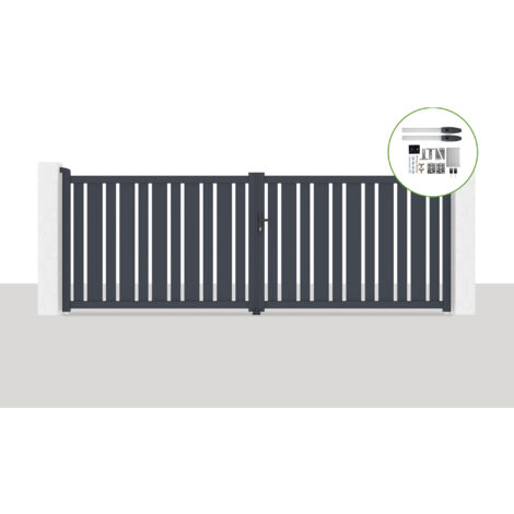 Pack portail battant électrique 400x140cm VEYMONT + Motorisation HICKER B200 (1/5)