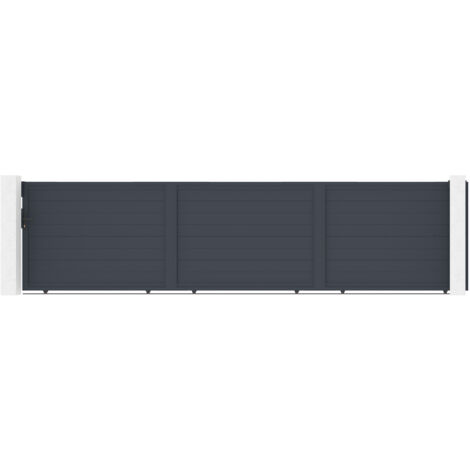 Casanoov – Portail coulissant aluminium 6m H.140cm – Design plein pour intimité – Résistant aux intempéries – Installation simple et rapide