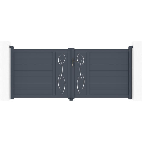 Portail battant 3m LIFE H.120 aluminium gris