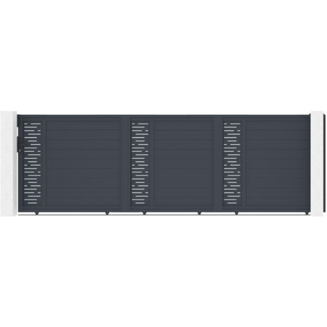 Portail coulissant 5m ARLBERG H.160 aluminium gris (1/5)