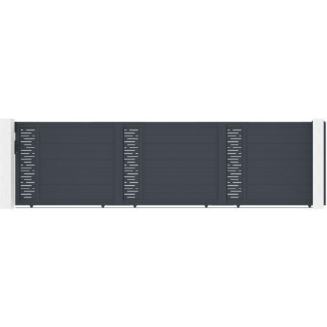 Portail coulissant 6m ARLBERG H.160 aluminium gris