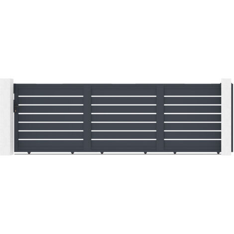 Portail coulissant 4,5m VOGEL H.140 aluminium gris