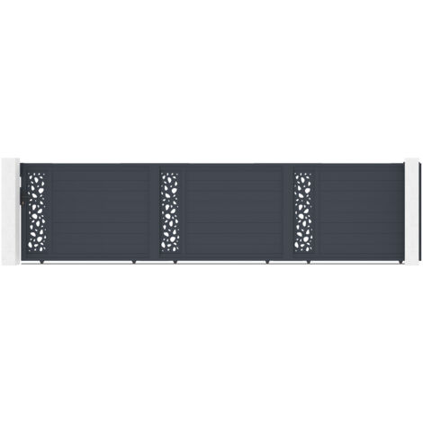 Portail coulissant 6m SUNNY H.140 aluminium gris