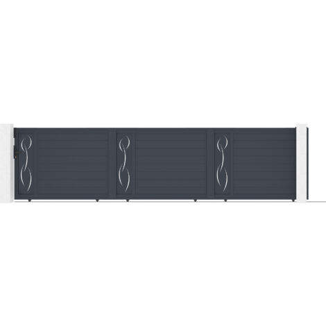 Portail coulissant 6m LIFE H.140 aluminium gris (1/5)