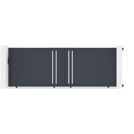 Casanoov – Portail coulissant aluminium 4m H.142 – Gris anthracite RAL 7016 – Dimensions optimisées pour sécurité et esthétique – Installation facile