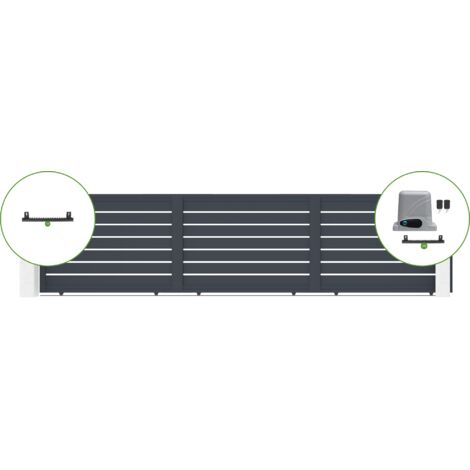 Portail coulissant 6m VOGEL H.140cm alu + motorisation RANGER C300 (1/5)