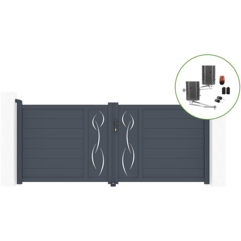 Portail battant 3m LIFE H.120cm alu + motorisation BUNKER B500