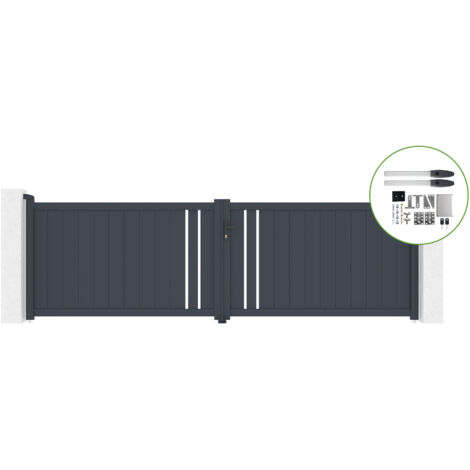 Portail battant 4m GIONA H.120cm alu + motorisation HICKER B200 (1/4)