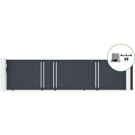 Portail coulissant 6m GIONA H.140cm alu + motorisation RANGER C300 (1/5)