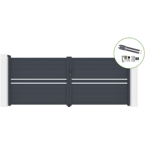 Portail battant 4m CIMONE H.160cm alu + motorisation RANGER B150 (1/5)