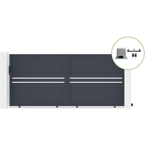 Portail coulissant 3,5m CIMONE H.160cm alu + motorisation RANGER C300 (1/5)