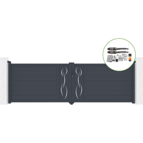 Portail battant 4m LIFE H.120cm alu + motorisation TANKER B700 (1/5)