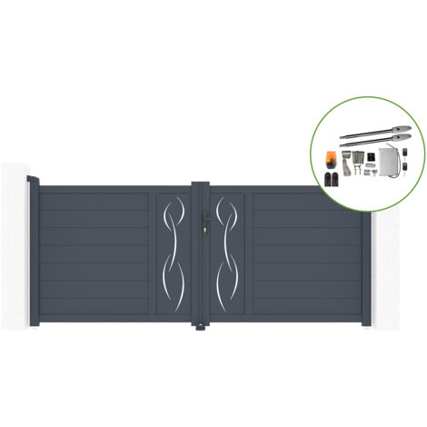 Portail battant 3m LIFE H.120cm alu + motorisation TANKER B250 (1/5)