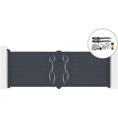 Portail battant 3,5m LIFE H.120cm alu + motorisation TANKER B700 (1/5)
