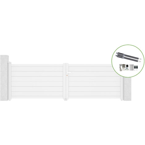 Portail battant 3,5m EIGER H.115cm alu blanc + motorisation RANGER B150 (1/5)