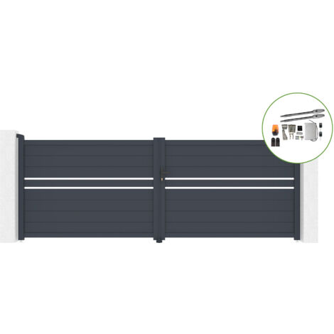 Portail battant 4m CIMONE H.140cm alu + motorisation TANKER B250 (1/5)