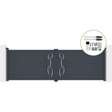 Portail battant 4m LIFE H.120cm alu + motorisation HICKER B200 (1/4)