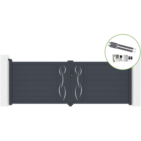 Portail battant 3,5m LIFE H.120cm alu + motorisation RANGER B150 (1/5)