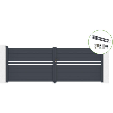 Portail battant 4m CIMONE H.140cm alu + motorisation RANGER B150 (1/5)