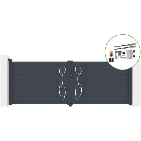 Portail battant 3,5m LIFE H.120cm alu + motorisation TANKER B250 (1/5)