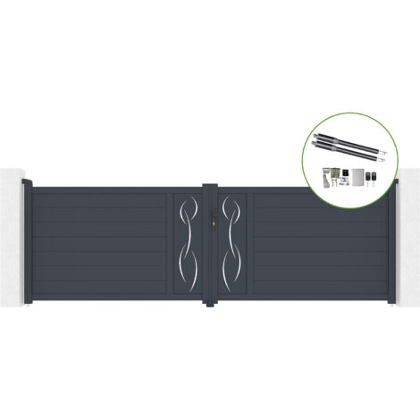 Portail battant 4m LIFE H.120cm alu + motorisation RANGER B150 (1/5)