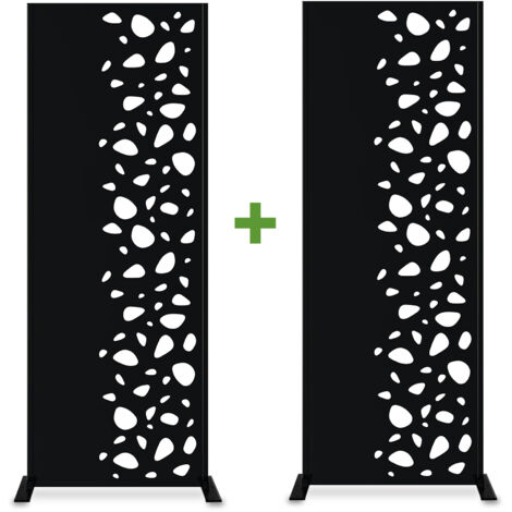 Lot de 2 panneaux décoratifs SUNNY Noir H.160cm motifs côté droit (1/5)