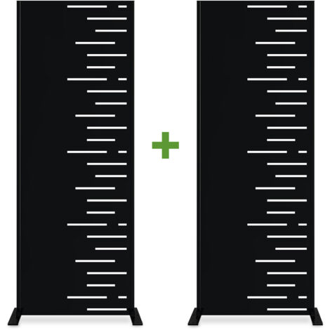 Lot de 2 panneaux décoratifs ARLBERG Noir H.160cm motifs côté droit (1/5)