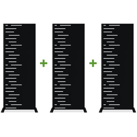 Lot de 3 panneaux décoratifs ARLBERG Noir H.160cm motifs côté gauche