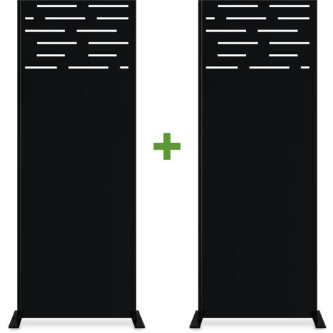 Lot de 2 panneaux décoratifs ARLBERG Noir H.160cm motifs sur le haut (1/5)