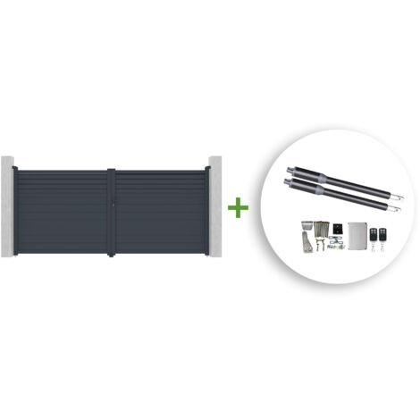 Portail battant motorisé 4m CARPATIA H.180cm + Motorisation RANGER B150 (1/5)