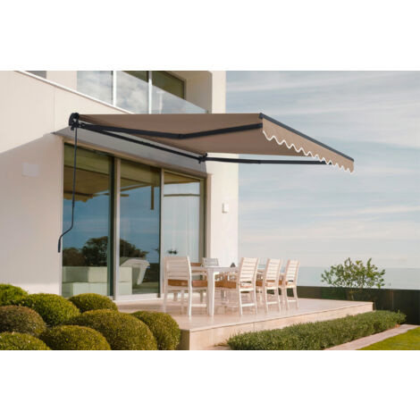 Store banne monobloc VECCHIO 3x2,5m - Toile premium 320g/m² Taupe