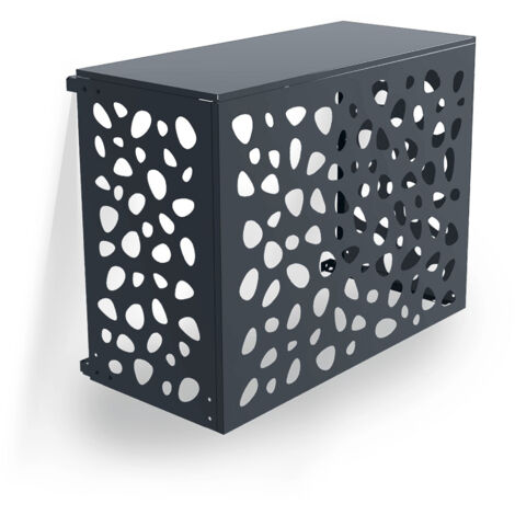 Casanoov – Cache climatiseur en acier galvanisé – Taille M – Résistant aux intempéries – Installation rapide sans outils – Design moderne gris anthracite