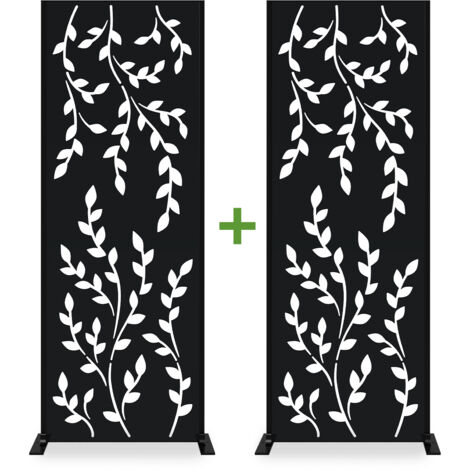 Lot de 2 panneaux décoratifs FOLYA H.160cm Noir motif intégral