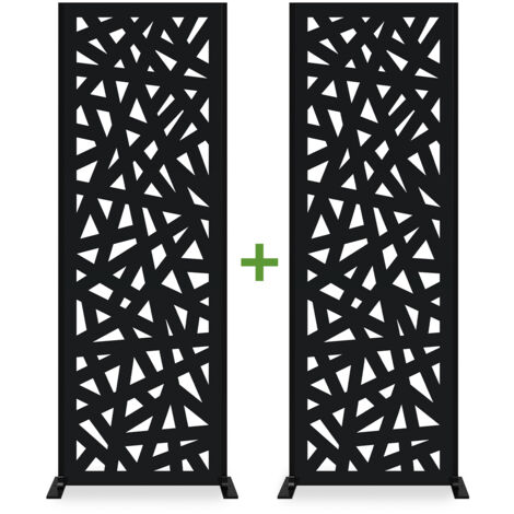 Lot de 2 panneaux décoratifs RUIVO H.160cm Noir motif intégral
