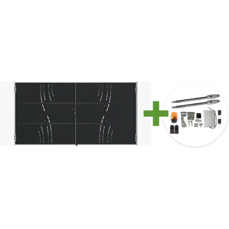 Portail battant acier noir mat 3,5m NALI VELETA H.180cm + moteur Tanker B250 (1/5)