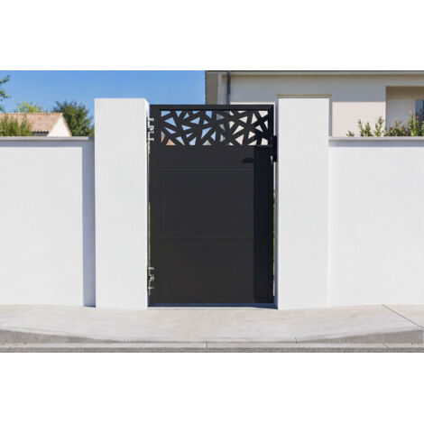 Portillon acier 1m NALI RUIVO H.160cm noir mat