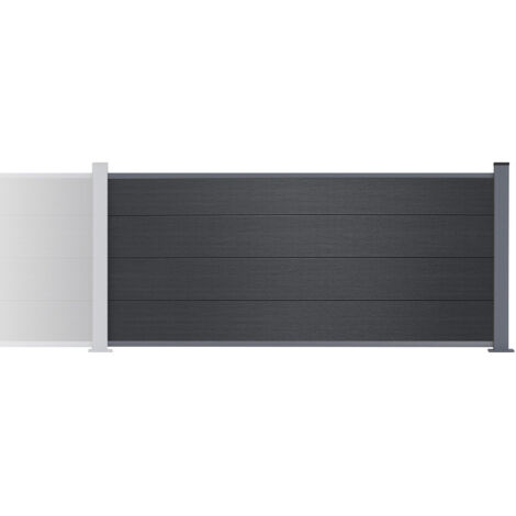 Kit extension clôture composite 2m STOCKHORN H.90cm sur platine gris (1/5)