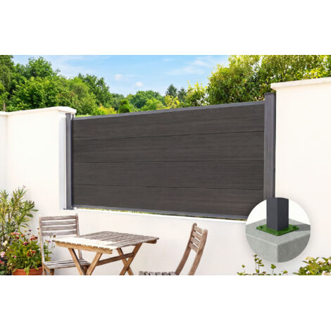 Clôture composite 2m STOCKHORN H.90cm sur platine gris (1/5)