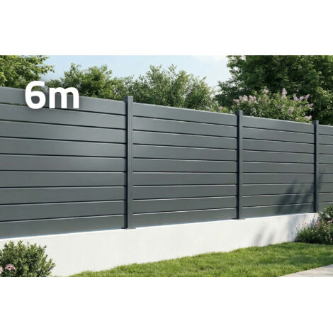 Clôture Aluminium Persienne 6m VANO H.150cm gris (1/5)