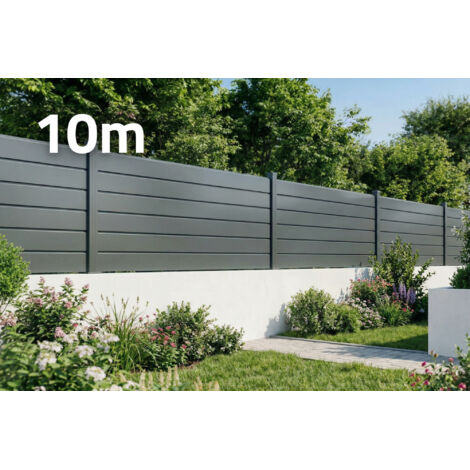 Clôture Aluminium Persienne 10m VANO H.90cm gris
