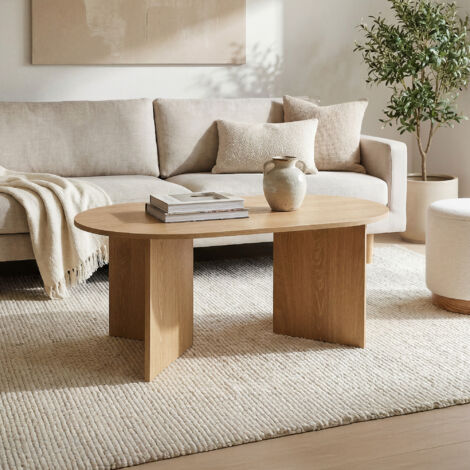 Table basse scandinave 100cm finition chêne SVEN (1/5)